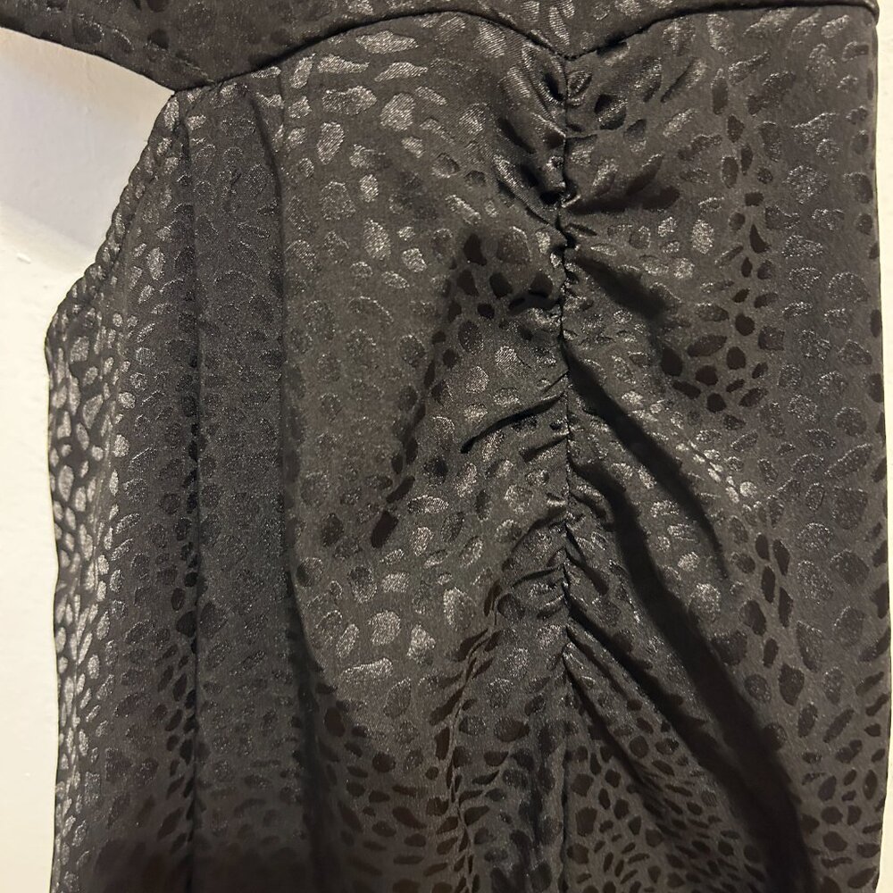 Black Satin Topshop Animal Print Cutout Dress - Picture 3 of 4